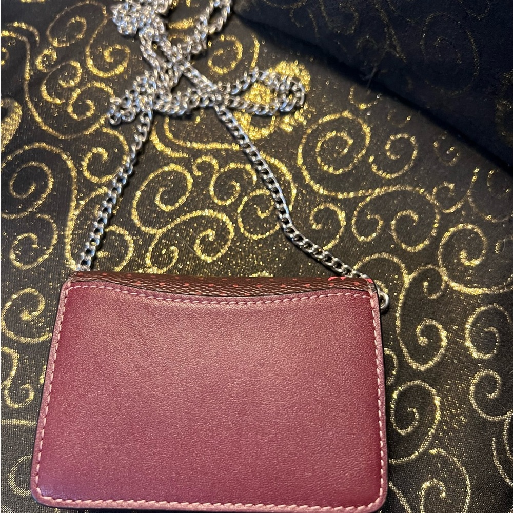 Coach Safiano Brown & Pink Bow Micro Mini Crossbody w/Silk Scarf (2pcs) - Picture 12 of 16